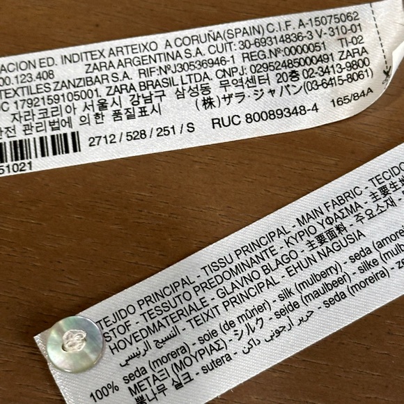 Zara Button Down Silk Top Small New - Picture 12 of 12